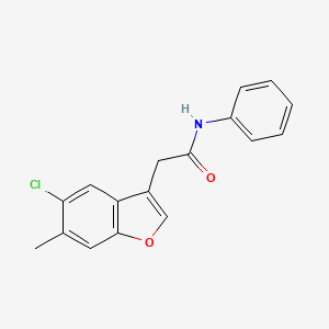 molecular formula C17H14ClNO2 B4385037 2-(5-chloro-6-methyl-1-benzofuran-3-yl)-N-phenylacetamide 