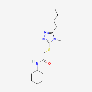 2-[(5-butyl-4-methyl-1,2,4-triazol-3-yl)sulfanyl]-N-cyclohexylacetamide