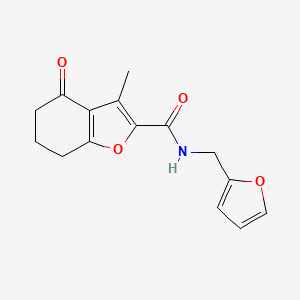 molecular formula C15H15NO4 B4385164 N-(2-furylmethyl)-3-methyl-4-oxo-4,5,6,7-tetrahydro-1-benzofuran-2-carboxamide 