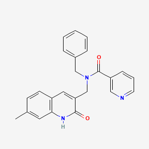 N-benzyl-N-[(2-hydroxy-7-methyl-3-quinolinyl)methyl]nicotinamide