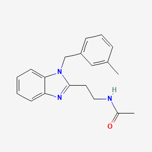 molecular formula C19H21N3O B4385229 N-{2-[1-(3-methylbenzyl)-1H-benzimidazol-2-yl]ethyl}acetamide 