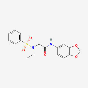 N~1~-1,3-benzodioxol-5-yl-N~2~-ethyl-N~2~-(phenylsulfonyl)glycinamide