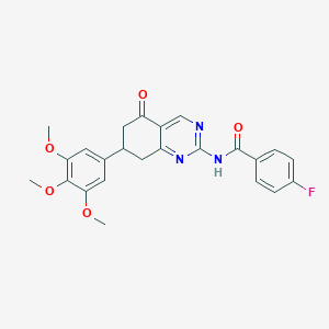 4-fluoro-N-[5-oxo-7-(3,4,5-trimethoxyphenyl)-5,6,7,8-tetrahydro-2-quinazolinyl]benzamide