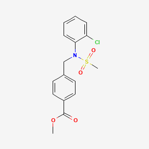 molecular formula C16H16ClNO4S B4385285 methyl 4-{[(2-chlorophenyl)(methylsulfonyl)amino]methyl}benzoate 