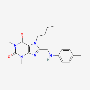 molecular formula C19H25N5O2 B4385308 7-butyl-1,3-dimethyl-8-{[(4-methylphenyl)amino]methyl}-3,7-dihydro-1H-purine-2,6-dione 