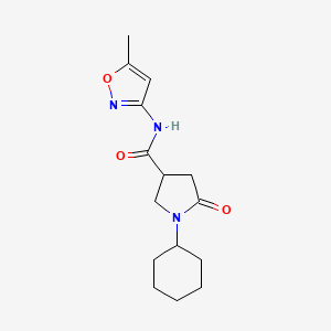 1-cyclohexyl-N-(5-methyl-1,2-oxazol-3-yl)-5-oxopyrrolidine-3-carboxamide