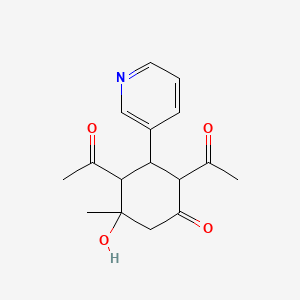 2,4-diacetyl-5-hydroxy-5-methyl-3-(3-pyridinyl)cyclohexanone