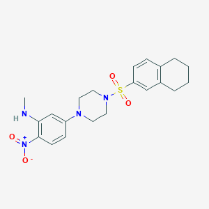 N-methyl-2-nitro-5-[4-(5,6,7,8-tetrahydronaphthalen-2-ylsulfonyl)piperazin-1-yl]aniline