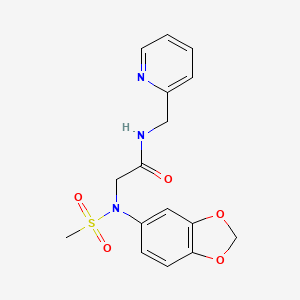 N~2~-1,3-benzodioxol-5-yl-N~2~-(methylsulfonyl)-N~1~-(2-pyridinylmethyl)glycinamide