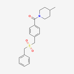 molecular formula C21H25NO3S B4385520 {4-[(Benzylsulfonyl)methyl]phenyl}(4-methylpiperidin-1-yl)methanone 