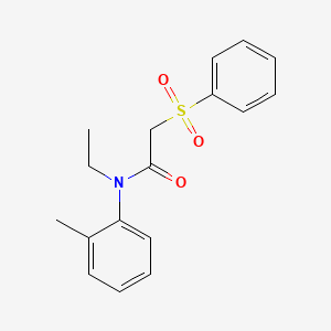 molecular formula C17H19NO3S B4385526 N-ethyl-N-(2-methylphenyl)-2-(phenylsulfonyl)acetamide 