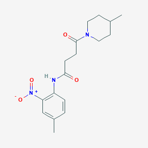 molecular formula C17H23N3O4 B4385561 N-(4-methyl-2-nitrophenyl)-4-(4-methyl-1-piperidinyl)-4-oxobutanamide 