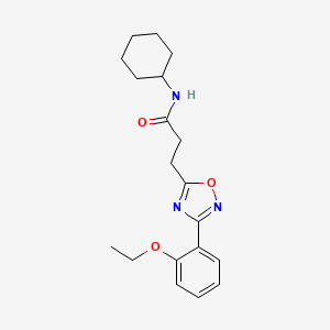 molecular formula C19H25N3O3 B4385656 N-cyclohexyl-3-[3-(2-ethoxyphenyl)-1,2,4-oxadiazol-5-yl]propanamide 