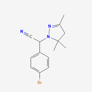 molecular formula C14H16BrN3 B4385664 (4-bromophenyl)(3,5,5-trimethyl-4,5-dihydro-1H-pyrazol-1-yl)acetonitrile 