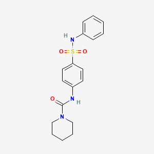 molecular formula C18H21N3O3S B4385693 N-[4-(anilinosulfonyl)phenyl]-1-piperidinecarboxamide 