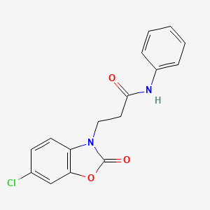 molecular formula C16H13ClN2O3 B4385703 3-(6-chloro-2-oxo-1,3-benzoxazol-3(2H)-yl)-N-phenylpropanamide 