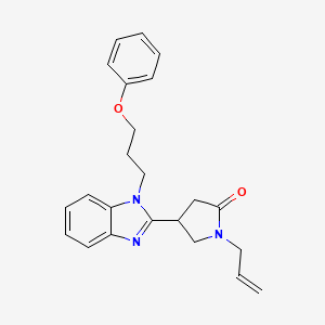 molecular formula C23H25N3O2 B4385716 1-allyl-4-[1-(3-phenoxypropyl)-1H-benzimidazol-2-yl]-2-pyrrolidinone 