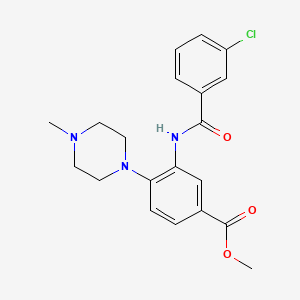 molecular formula C20H22ClN3O3 B4385722 methyl 3-[(3-chlorobenzoyl)amino]-4-(4-methyl-1-piperazinyl)benzoate 