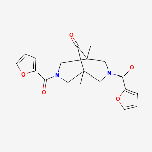 molecular formula C19H20N2O5 B4385727 3,7-di-2-furoyl-1,5-dimethyl-3,7-diazabicyclo[3.3.1]nonan-9-one 
