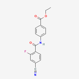 molecular formula C17H13FN2O3 B4385748 ethyl 4-[(4-cyano-2-fluorobenzoyl)amino]benzoate 