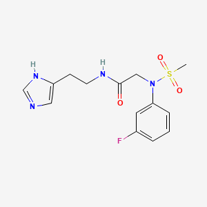 molecular formula C14H17FN4O3S B4385761 2-[(3-fluorophenyl)(methylsulfonyl)amino]-N-[2-(1H-imidazol-4-yl)ethyl]acetamide 