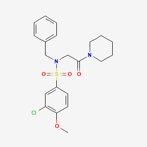 molecular formula C21H25ClN2O4S B4385772 N-benzyl-3-chloro-4-methoxy-N-[2-oxo-2-(1-piperidinyl)ethyl]benzenesulfonamide 