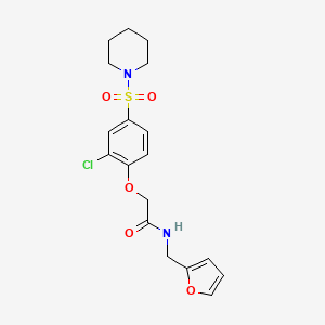 molecular formula C18H21ClN2O5S B4385779 2-[2-chloro-4-(1-piperidinylsulfonyl)phenoxy]-N-(2-furylmethyl)acetamide 