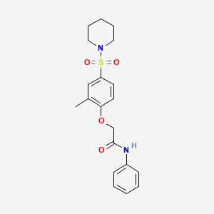 molecular formula C20H24N2O4S B4385790 2-[2-methyl-4-(1-piperidinylsulfonyl)phenoxy]-N-phenylacetamide 