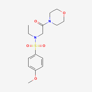 molecular formula C15H22N2O5S B4385797 N-ethyl-4-methoxy-N-[2-(4-morpholinyl)-2-oxoethyl]benzenesulfonamide 