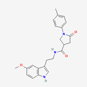 molecular formula C23H25N3O3 B4385812 N-[2-(5-methoxy-1H-indol-3-yl)ethyl]-1-(4-methylphenyl)-5-oxo-3-pyrrolidinecarboxamide 