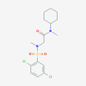 molecular formula C16H22Cl2N2O3S B4385818 N~1~-cyclohexyl-N~2~-[(2,5-dichlorophenyl)sulfonyl]-N~1~,N~2~-dimethylglycinamide 