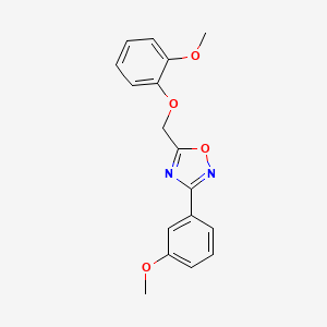 molecular formula C17H16N2O4 B4385846 5-[(2-methoxyphenoxy)methyl]-3-(3-methoxyphenyl)-1,2,4-oxadiazole 