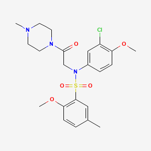 N-(3-chloro-4-methoxyphenyl)-2-methoxy-5-methyl-N-[2-(4-methyl-1-piperazinyl)-2-oxoethyl]benzenesulfonamide