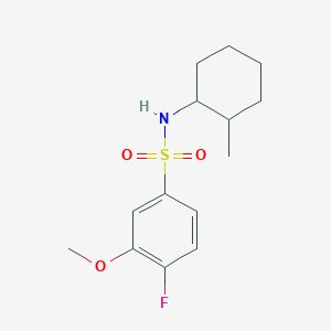 molecular formula C14H20FNO3S B4385861 4-fluoro-3-methoxy-N-(2-methylcyclohexyl)benzenesulfonamide 