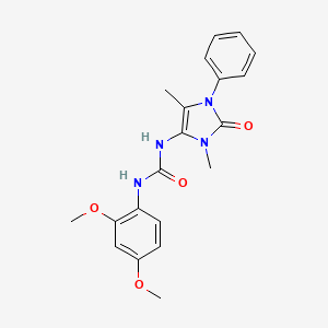 molecular formula C20H22N4O4 B4385881 N-(2,4-dimethoxyphenyl)-N'-(3,5-dimethyl-2-oxo-1-phenyl-2,3-dihydro-1H-imidazol-4-yl)urea 