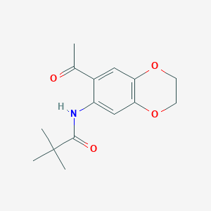 molecular formula C15H19NO4 B4385882 N-(7-acetyl-2,3-dihydro-1,4-benzodioxin-6-yl)-2,2-dimethylpropanamide 