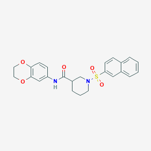 molecular formula C24H24N2O5S B4385897 N-(2,3-dihydro-1,4-benzodioxin-6-yl)-1-(2-naphthylsulfonyl)-3-piperidinecarboxamide 