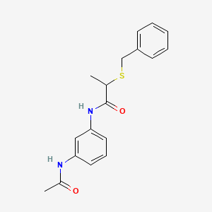 molecular formula C18H20N2O2S B4385905 N-[3-(acetylamino)phenyl]-2-(benzylthio)propanamide 