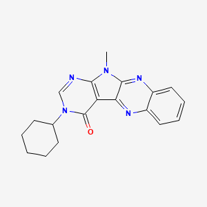 molecular formula C19H19N5O B4385914 3-cyclohexyl-11-methyl-3,11-dihydro-4H-pyrimido[5',4':4,5]pyrrolo[2,3-b]quinoxalin-4-one 