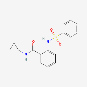 molecular formula C16H16N2O3S B4385953 N-cyclopropyl-2-[(phenylsulfonyl)amino]benzamide 