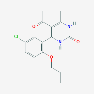 molecular formula C16H19ClN2O3 B4385958 5-acetyl-4-(5-chloro-2-propoxyphenyl)-6-methyl-3,4-dihydro-2(1H)-pyrimidinone 