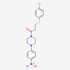 molecular formula C19H20ClN3O3S B4385964 1-{3-[(4-chlorophenyl)thio]propanoyl}-4-(4-nitrophenyl)piperazine 