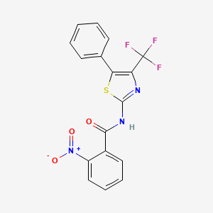 molecular formula C17H10F3N3O3S B4385979 2-nitro-N-[5-phenyl-4-(trifluoromethyl)-1,3-thiazol-2-yl]benzamide 