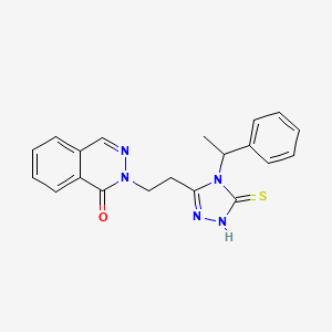 molecular formula C20H19N5OS B4385986 2-{2-[5-mercapto-4-(1-phenylethyl)-4H-1,2,4-triazol-3-yl]ethyl}-1(2H)-phthalazinone 