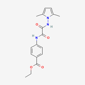 molecular formula C17H19N3O4 B4385993 ethyl 4-{[[(2,5-dimethyl-1H-pyrrol-1-yl)amino](oxo)acetyl]amino}benzoate 