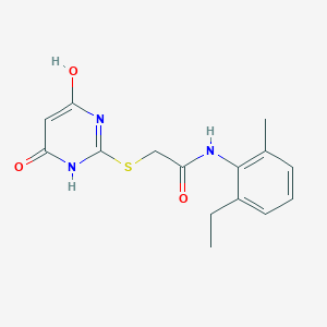 molecular formula C15H17N3O3S B4386018 N-(2-ethyl-6-methylphenyl)-2-[(6-hydroxy-4-oxo-1,4-dihydro-2-pyrimidinyl)thio]acetamide 