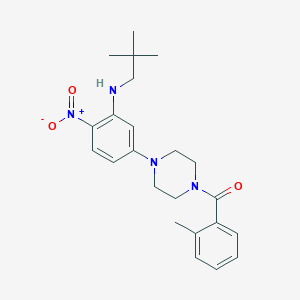 molecular formula C23H30N4O3 B4386025 (2,2-dimethylpropyl){5-[4-(2-methylbenzoyl)-1-piperazinyl]-2-nitrophenyl}amine 