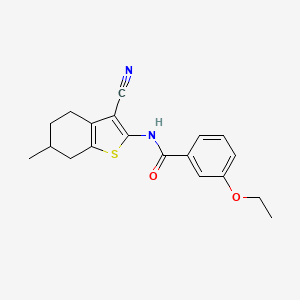 molecular formula C19H20N2O2S B4386059 N-(3-cyano-6-methyl-4,5,6,7-tetrahydro-1-benzothien-2-yl)-3-ethoxybenzamide 