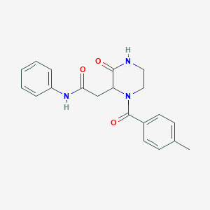 2-[1-(4-methylbenzoyl)-3-oxo-2-piperazinyl]-N-phenylacetamide