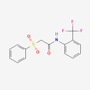 molecular formula C15H12F3NO3S B4386071 2-(phenylsulfonyl)-N-[2-(trifluoromethyl)phenyl]acetamide 